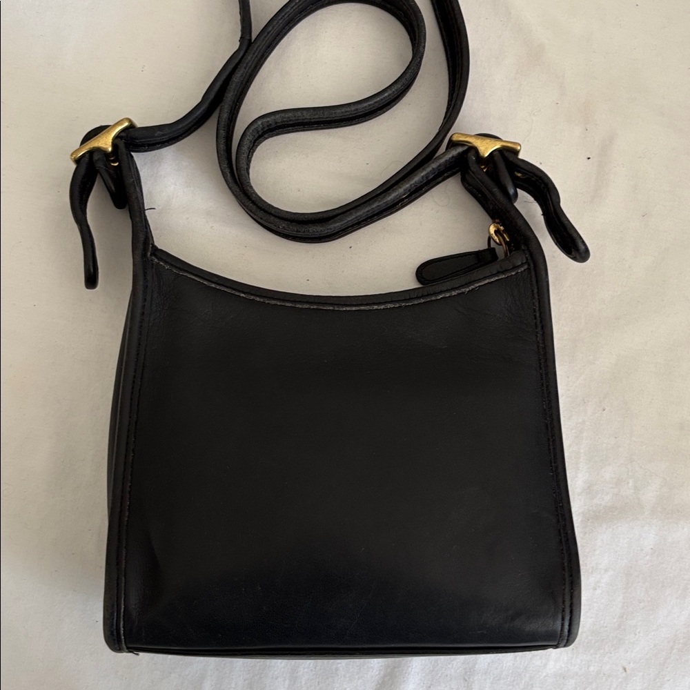 Vintage Coach Leather Shoulder Crossbody, Black Leather, 9997